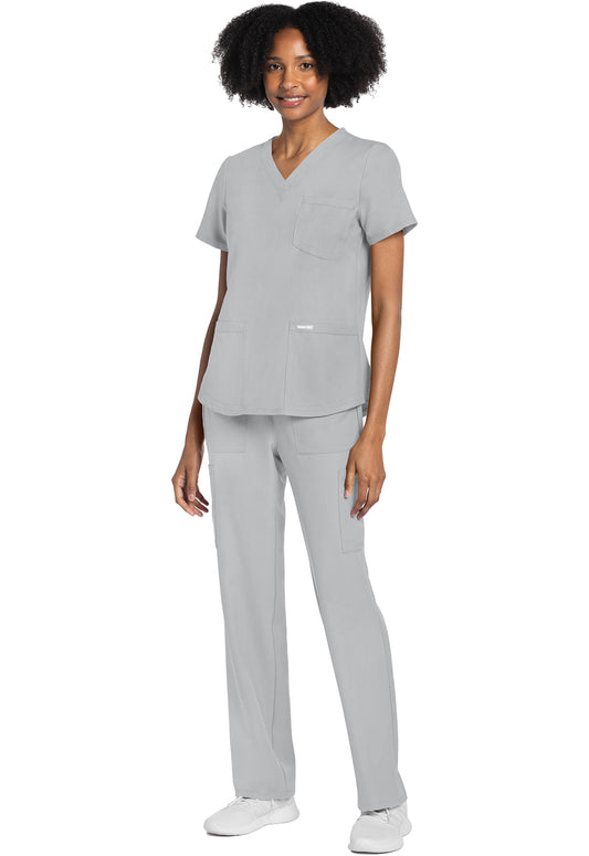Workwear Originals Ultra CK961A Women's V-Neck Scrub Top Grey