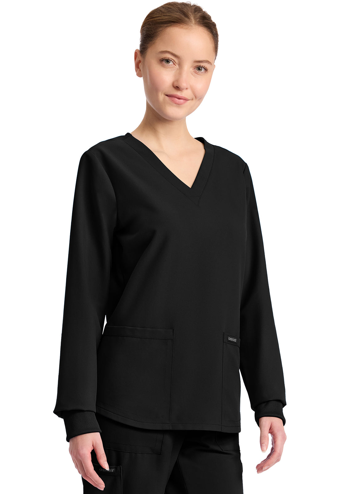 Workwear Originals Ultra CK962A Women's Long Sleeve Modesty Scrub Top Black