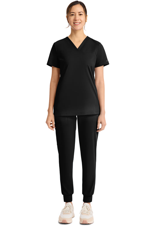 Achieve CK963 Women's Tuck in Scrub Top Black