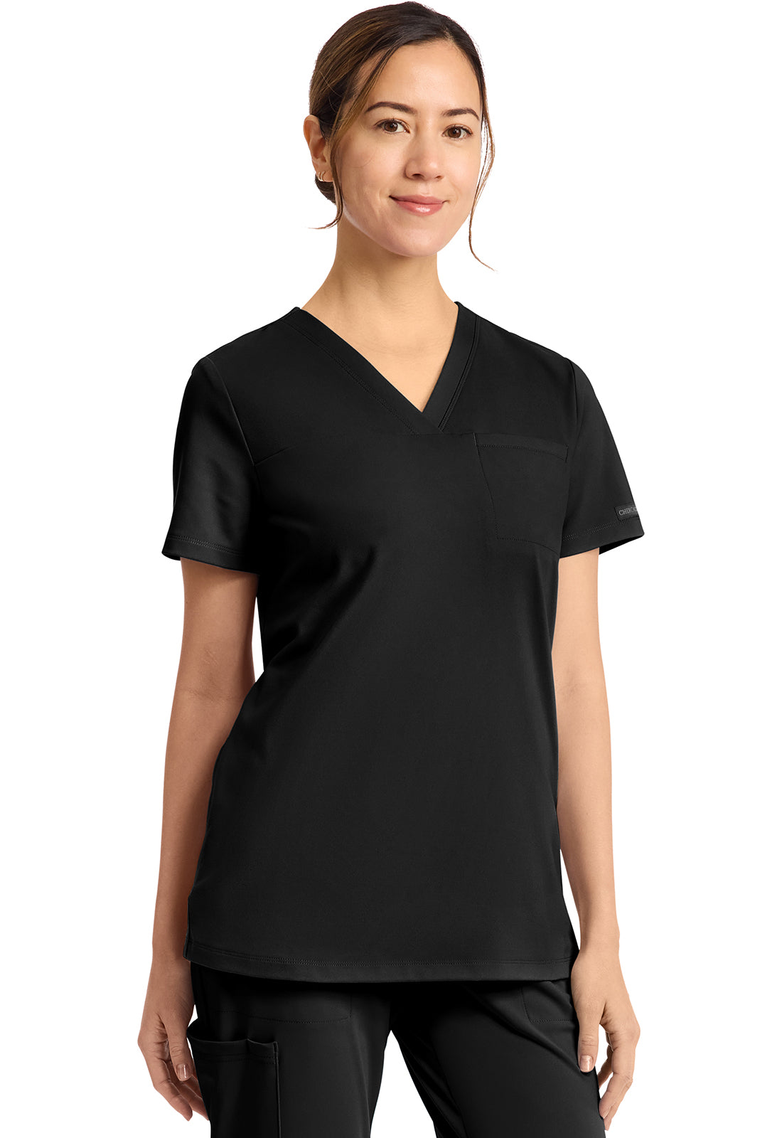 Achieve CK963 Women's Tuck in Scrub Top Black