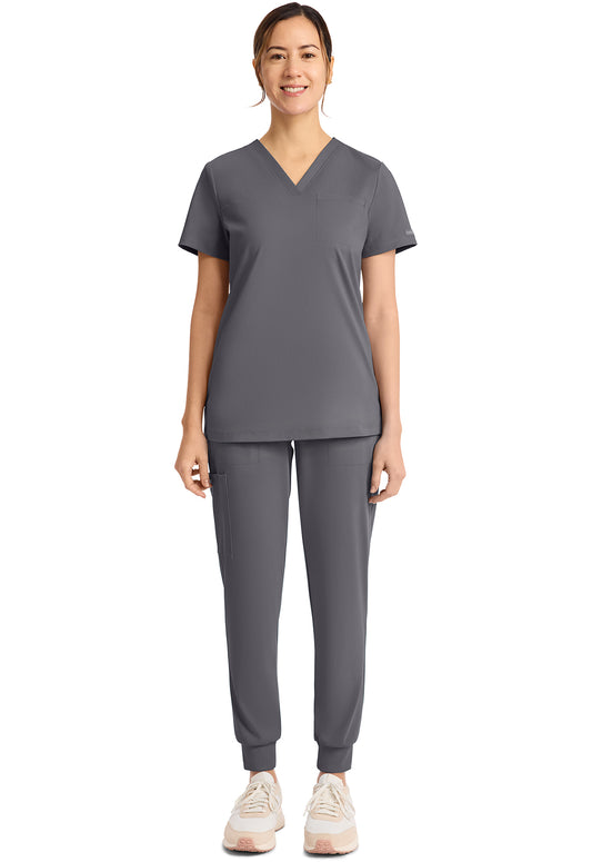 Achieve CK963 Women's Tuck in Scrub Top Pewter