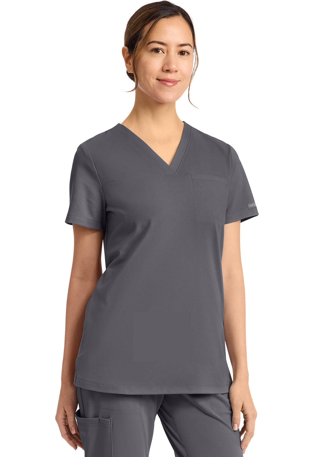 Achieve CK963 Women's Tuck in Scrub Top Pewter