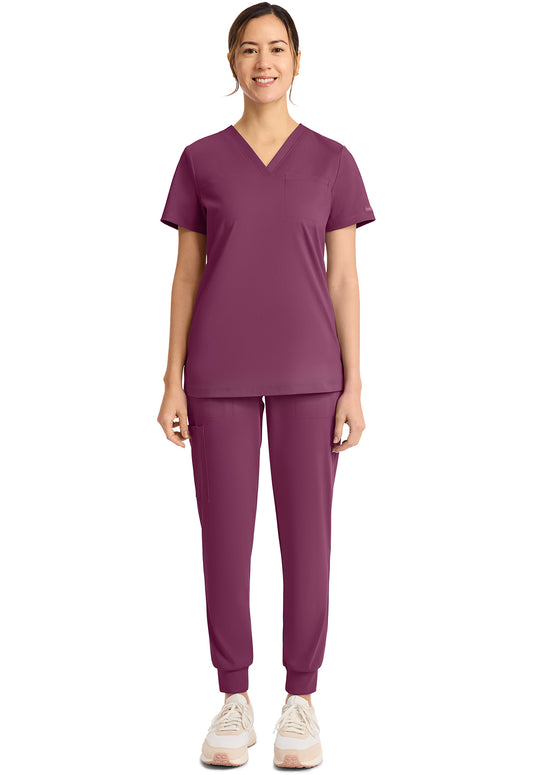 Achieve CK963 Women's Tuck in Scrub Top Wine