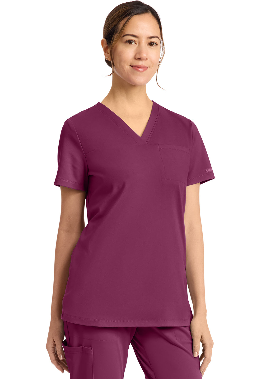 Achieve CK963 Women's Tuck in Scrub Top Wine