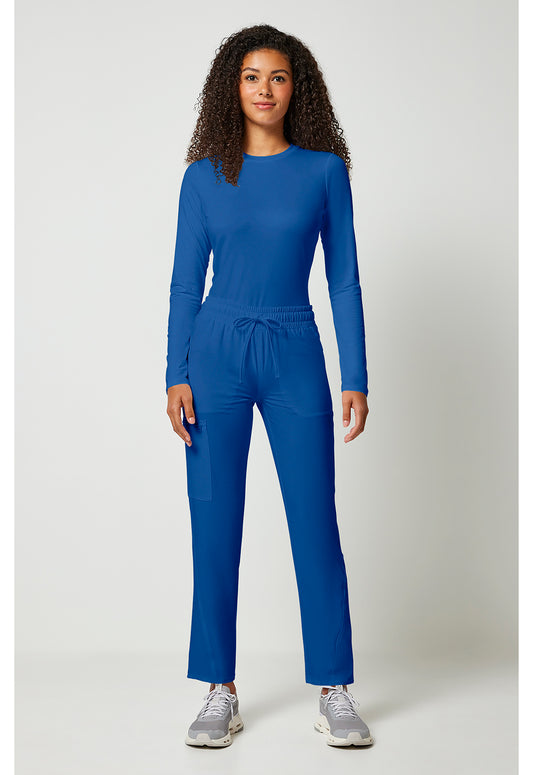 Allura CKA184 Women's Mid Rise Drawstring Tapered Leg Scrub Pants Royal