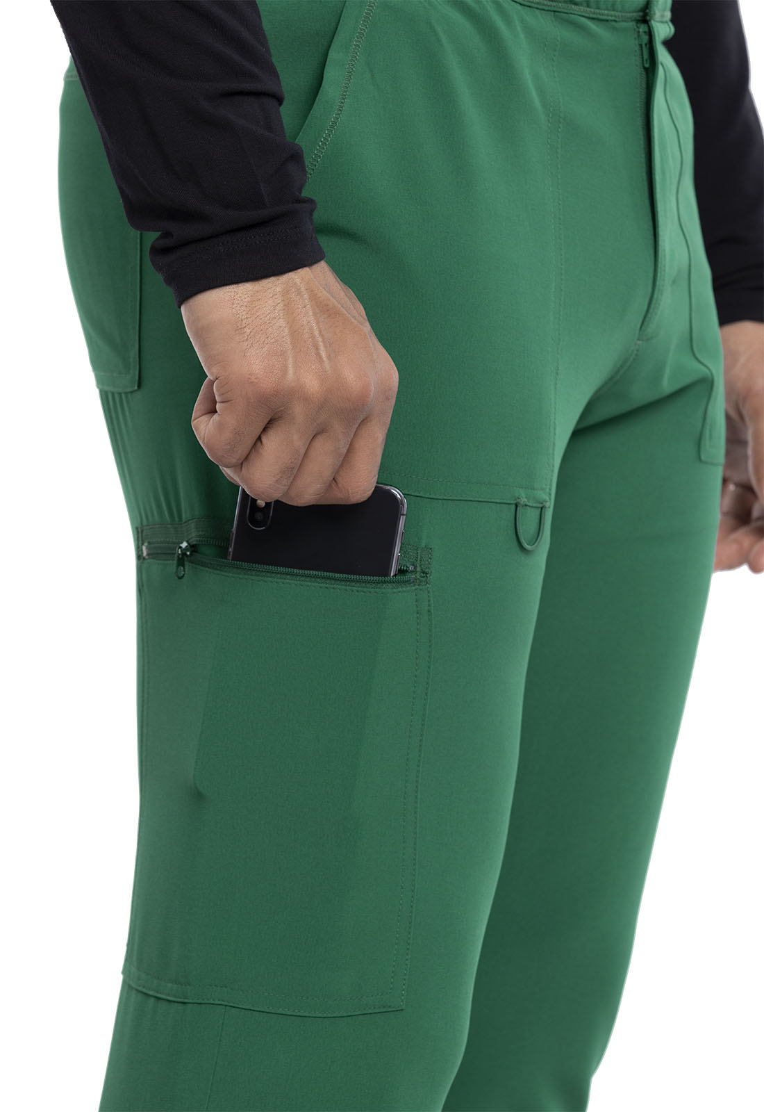Allura CKA186 Men's Fly Front Cargo Scrub Pants Hunter Green