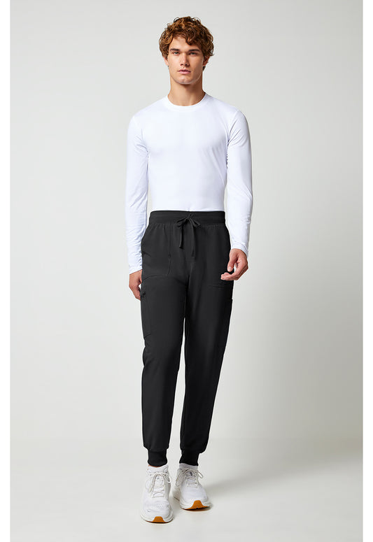 Allura CKA189 Men's Mid Rise Scrub Joggers Black