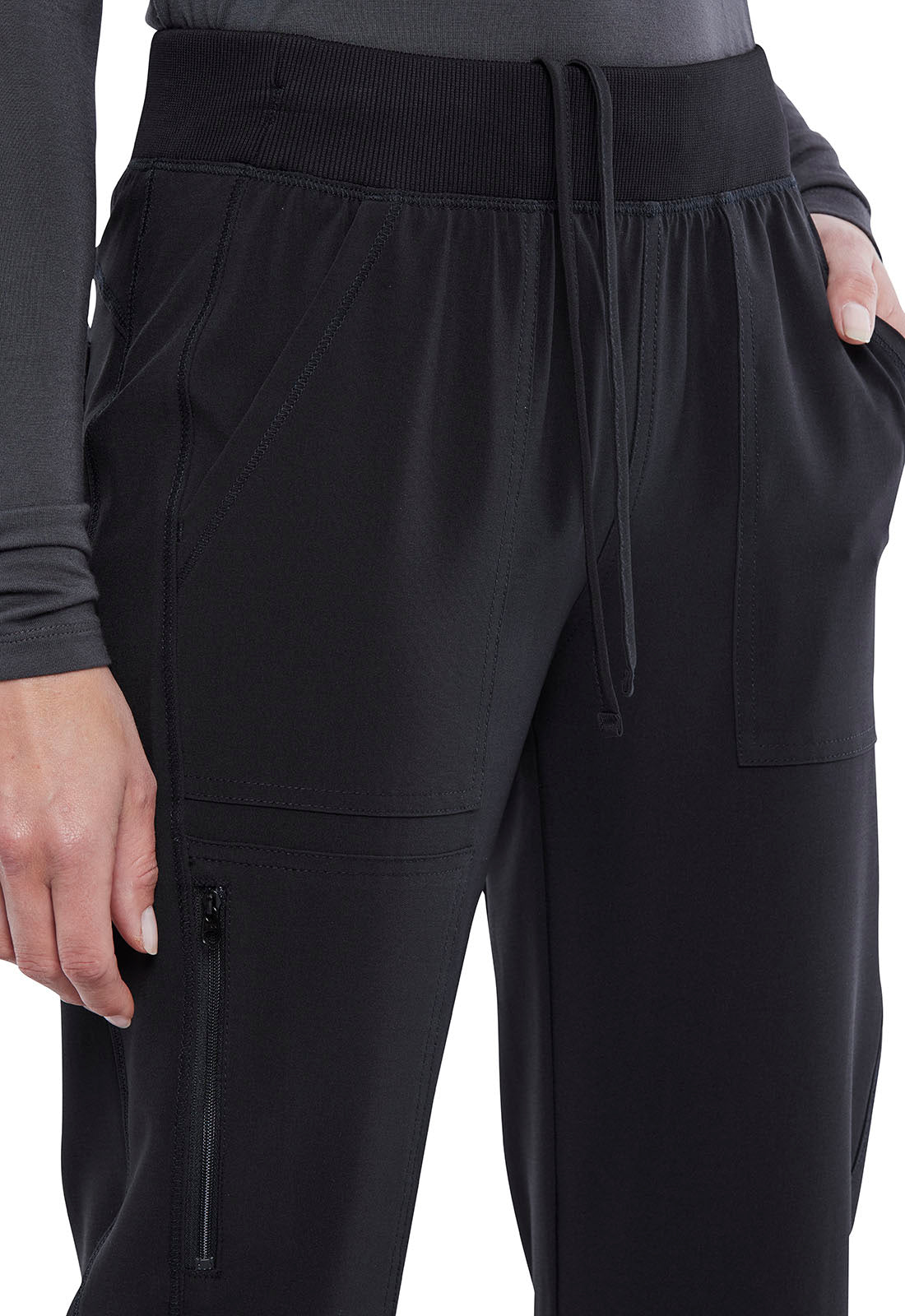 Allura CKA190 Women's Mid Rise Scrub Joggers Black
