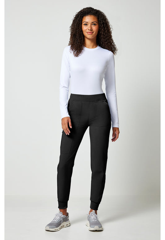 Allura CKA190 Women's Mid Rise Scrub Joggers Black