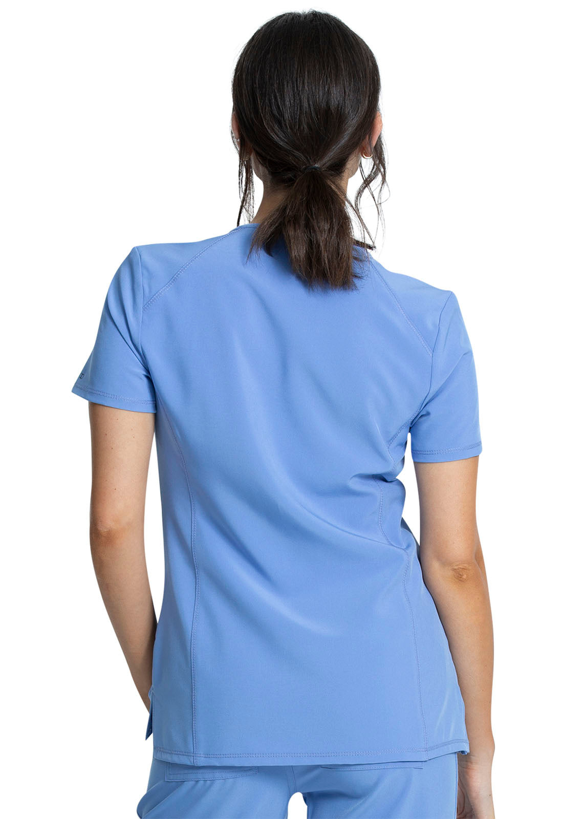 Allura CKA684 V-Neck Top Ciel Model Image Back | Cherokee