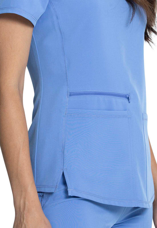 Allura CKA685 Women's V-Neck Scrub Top Ciel Blue