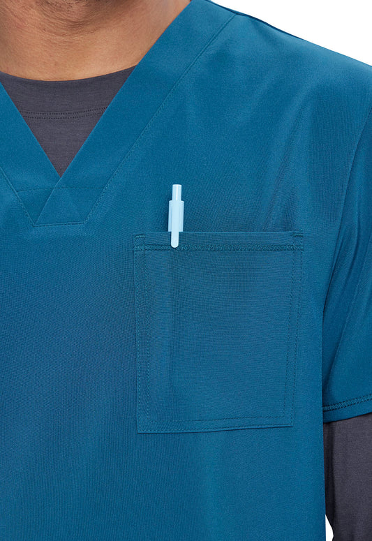 Allura CKA689 Men's Tuckable V-Neck Scrub Top Caribbean Blue