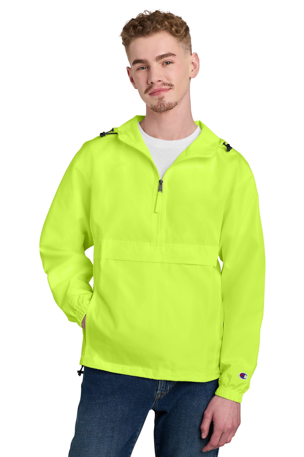 Champion Packable Anorak Jacket CO200 Safety Green
