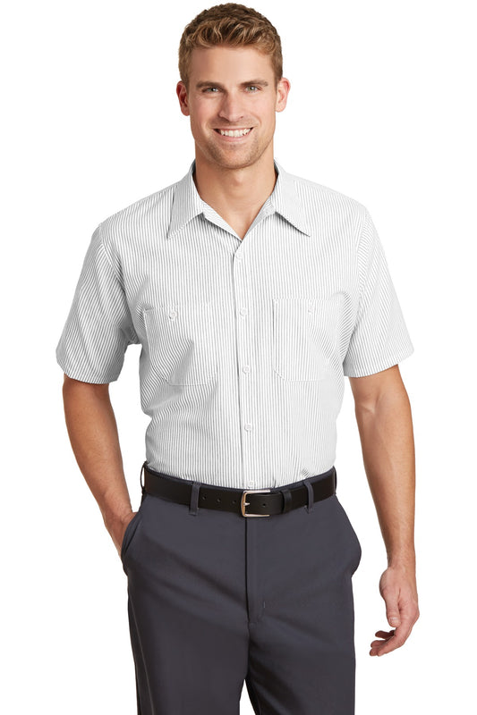 Red Kap Short Sleeve Striped Industrial Work