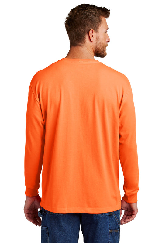 Carhartt Workwear Pocket Long Sleeve T-Shirt. CTK126 Brite Orange