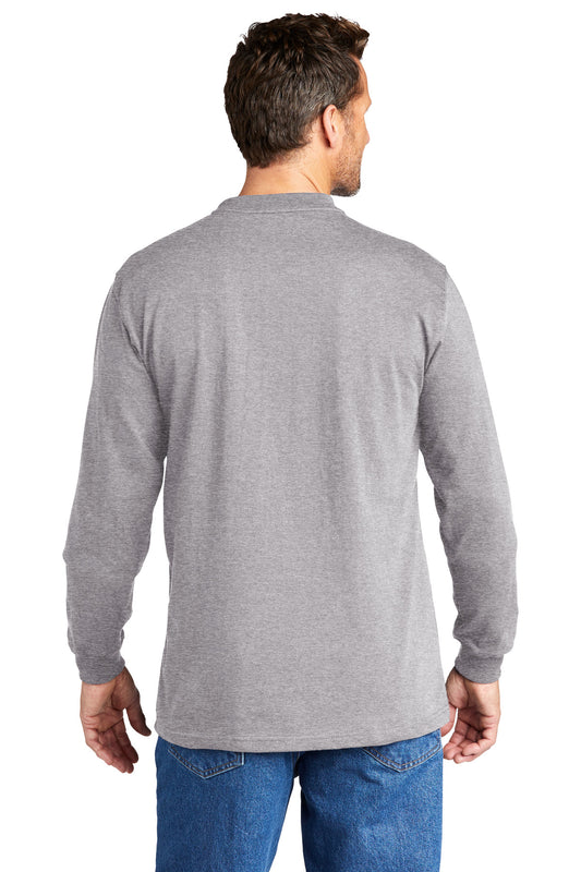 Carhartt Long Sleeve Henley T-Shirt CTK128 Heather Grey