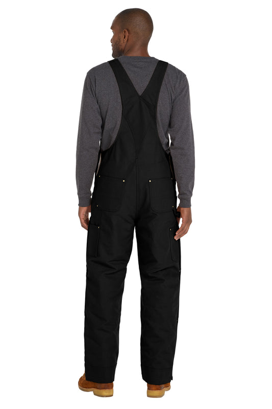 Carhartt Tall Firm Duck Insulated Bib Overalls CTT106672 Black Tall