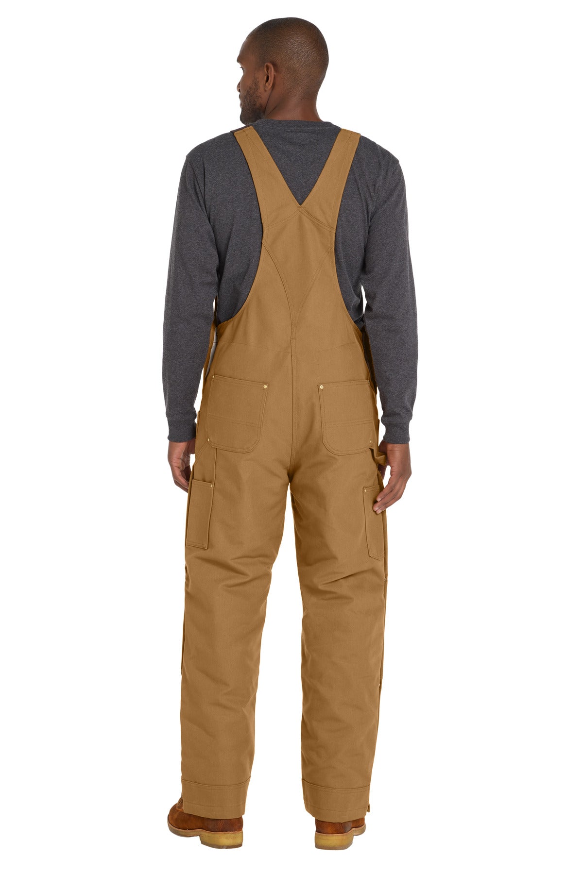 Carhartt Tall Firm Duck Insulated Bib Overalls CTT106672 Carhartt Brown Tall