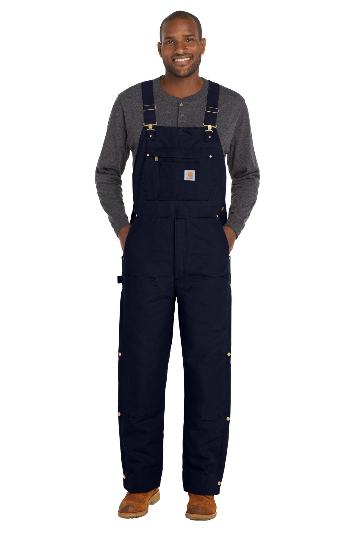 Carhartt Tall Firm Duck Insulated Bib Overalls CTT106672 Dark Navy Tall