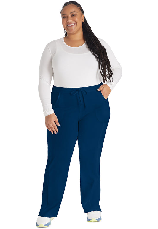 EDS Essentials DK010 Women's Mid Rise Straight Leg Drawstring Scrub Pants Navy