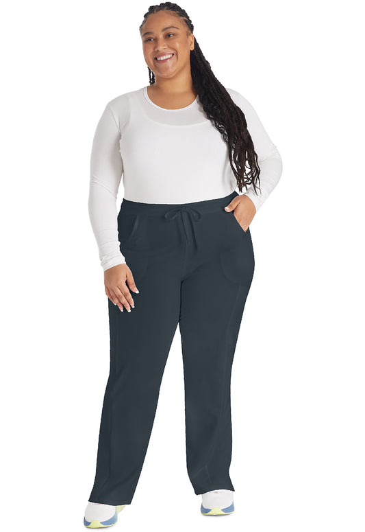 EDS Essentials DK010 Women's Mid Rise Straight Leg Drawstring Scrub Pants Pewter