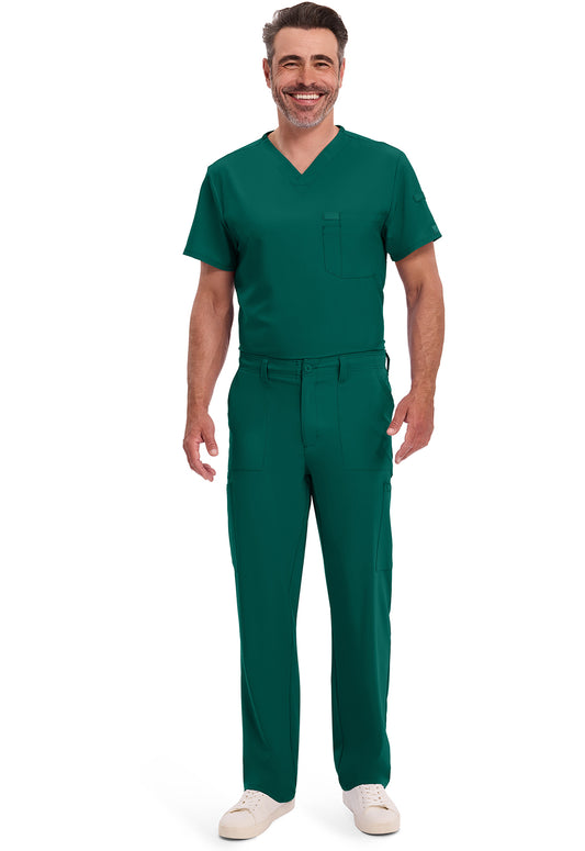 EDS Essentials DK015 Men's Natural Rise Drawstring Scrub Pants Hunter Green