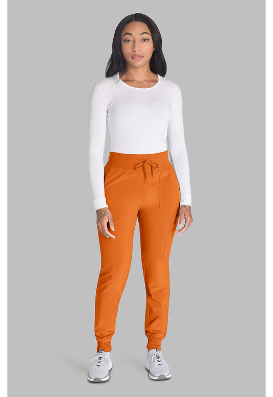 EDS Essentials DK065 Women's Mid Rise Scrub Joggers Apricot Orange