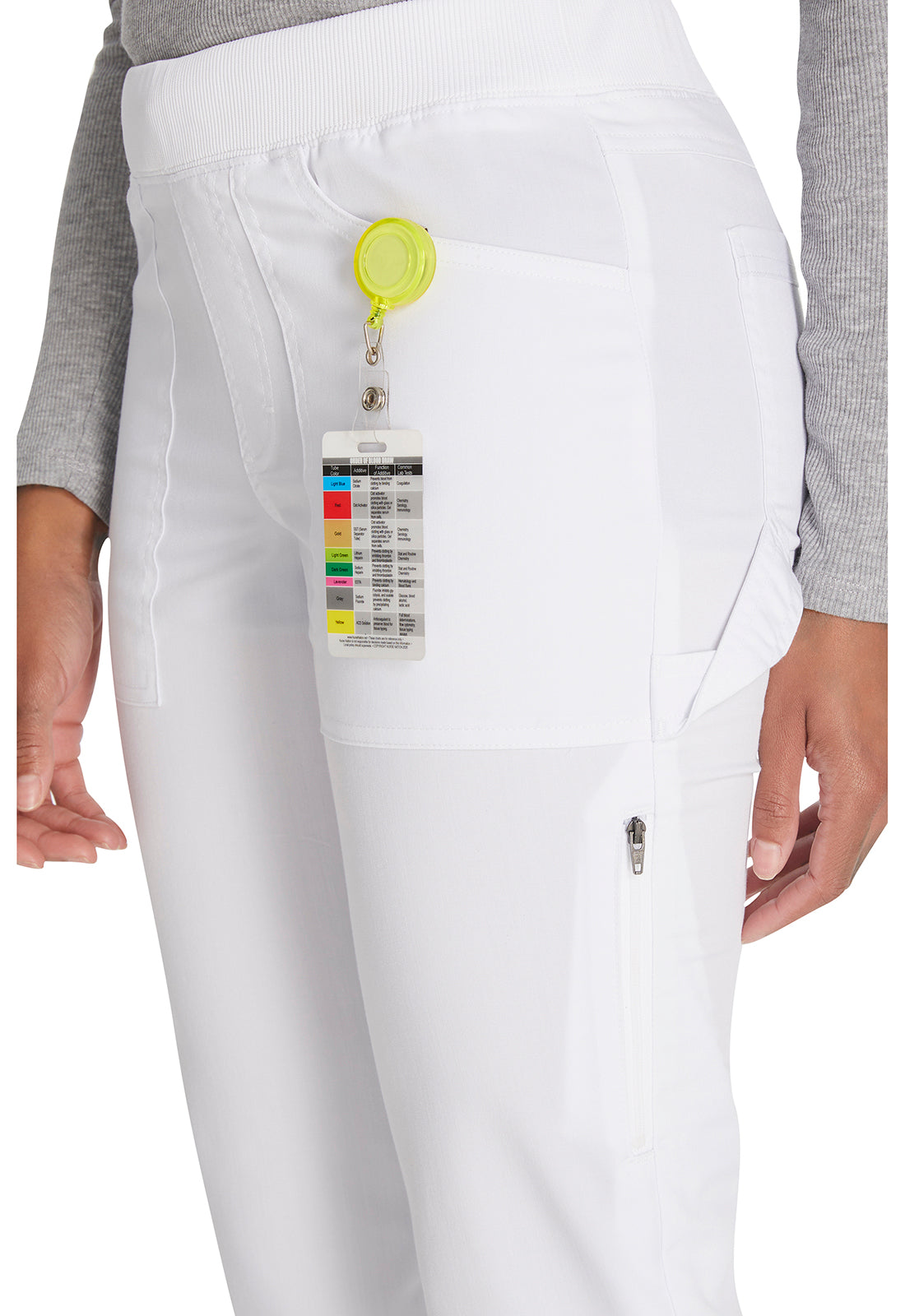 Balance DK135 Women's Mid Rise Tapered Leg Pull-on Scrub Pants White