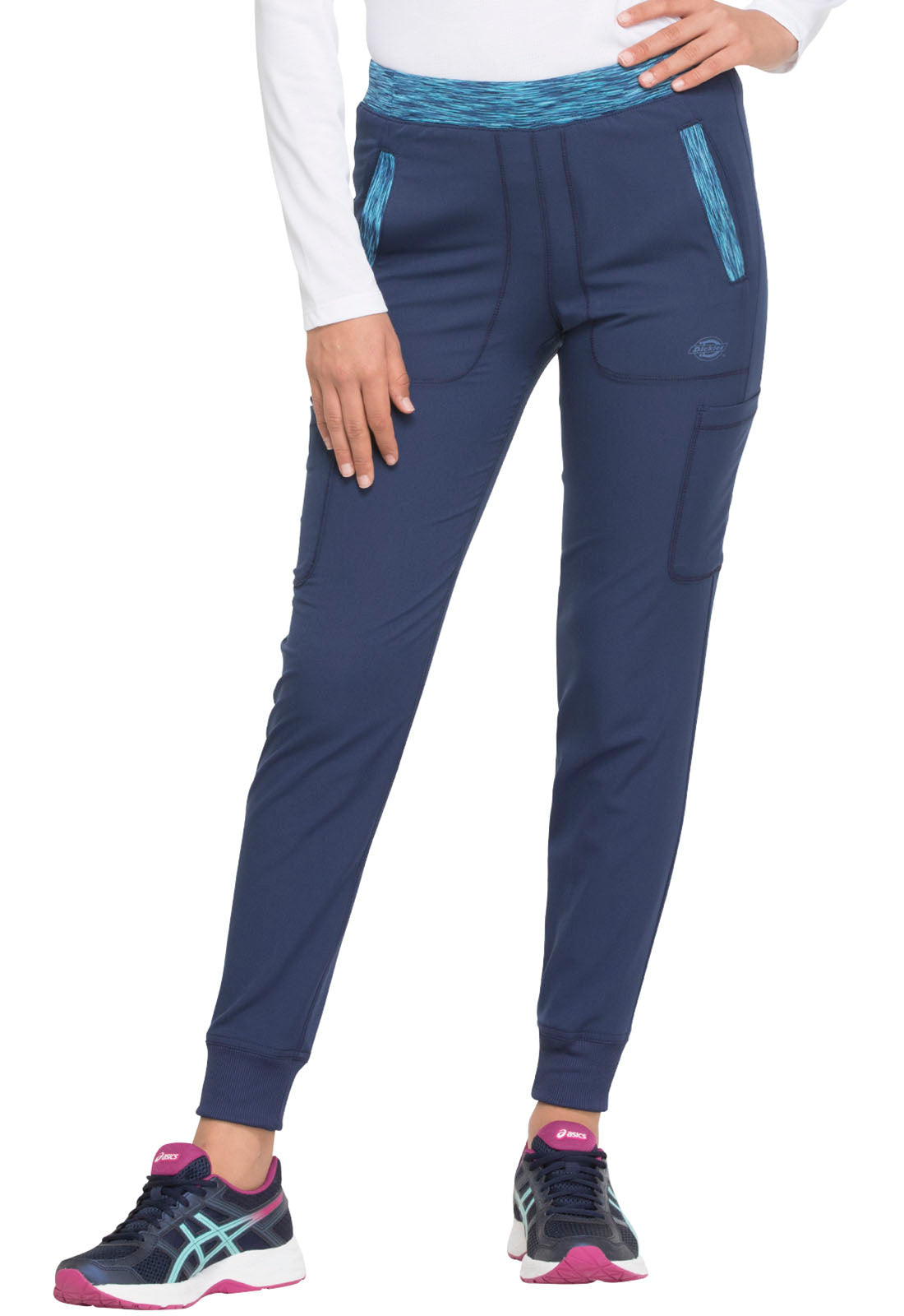 Dynamix DK185 Women's Natural Rise Tapered Leg Jogger Scrub Pants Navy