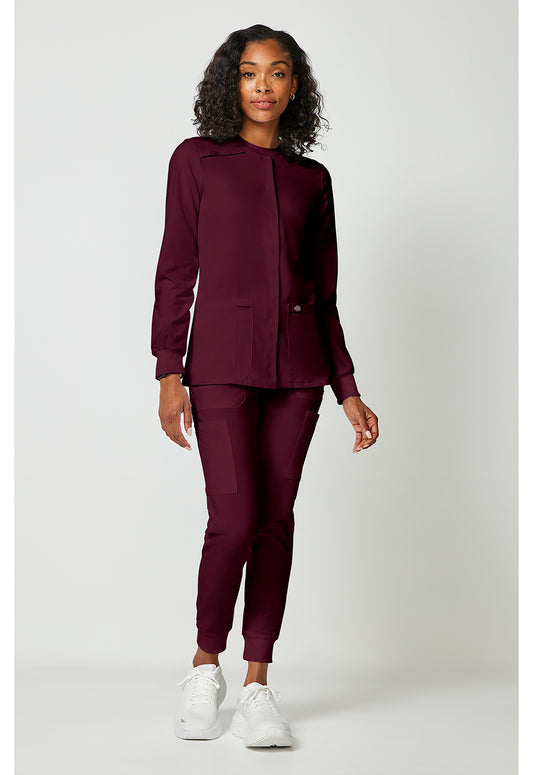 EDS Essentials DK305 Women's Snap Front Warm-up Jacket Wine