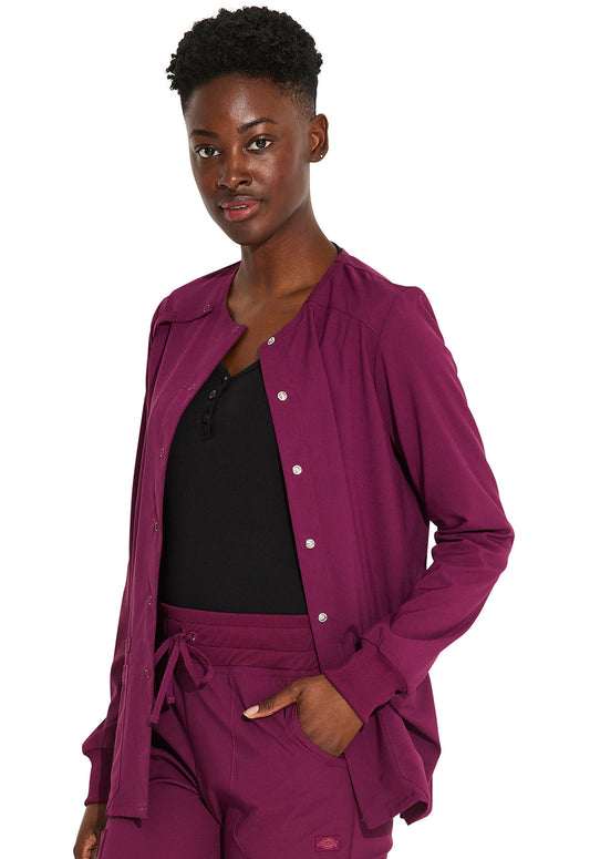 Cleveland Clinic EDS Essentials DK305 Snap Front Warm-up Jacket Wine