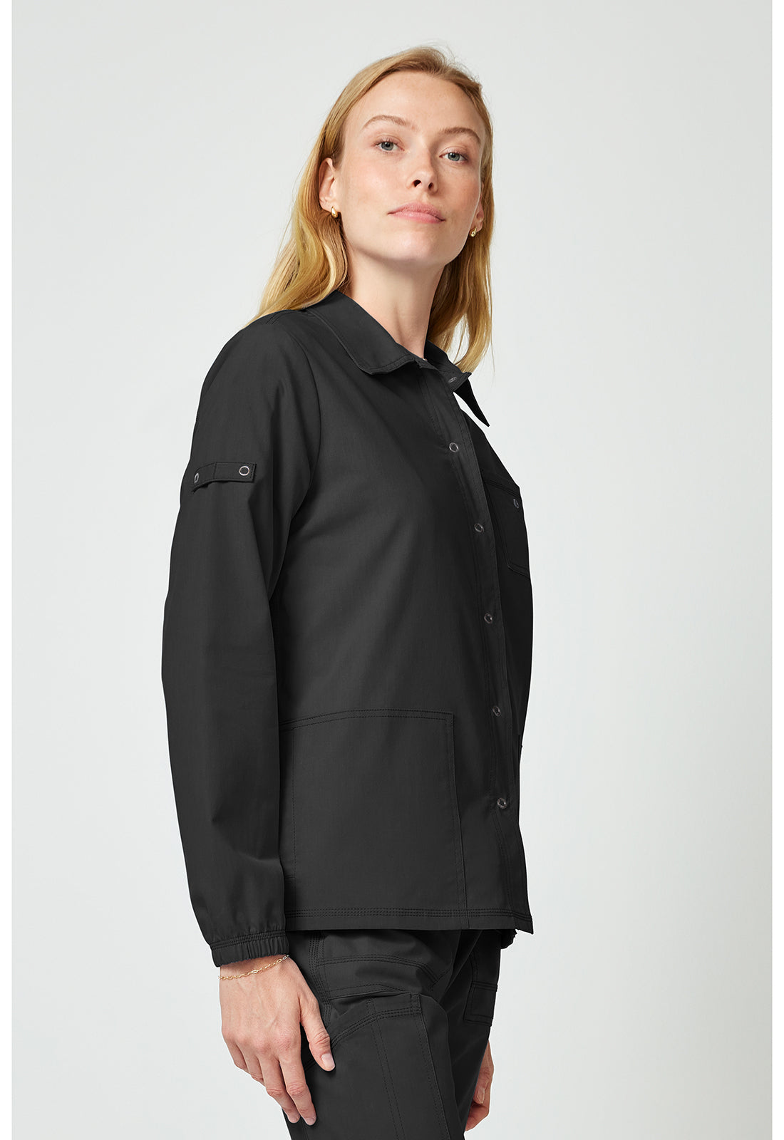 Forge DK343 Women's snap front jacket Black