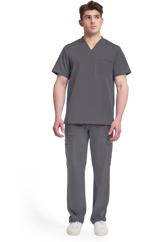 Dynamix DK610 Men's Tuckable V-Neck Scrub Top Pewter