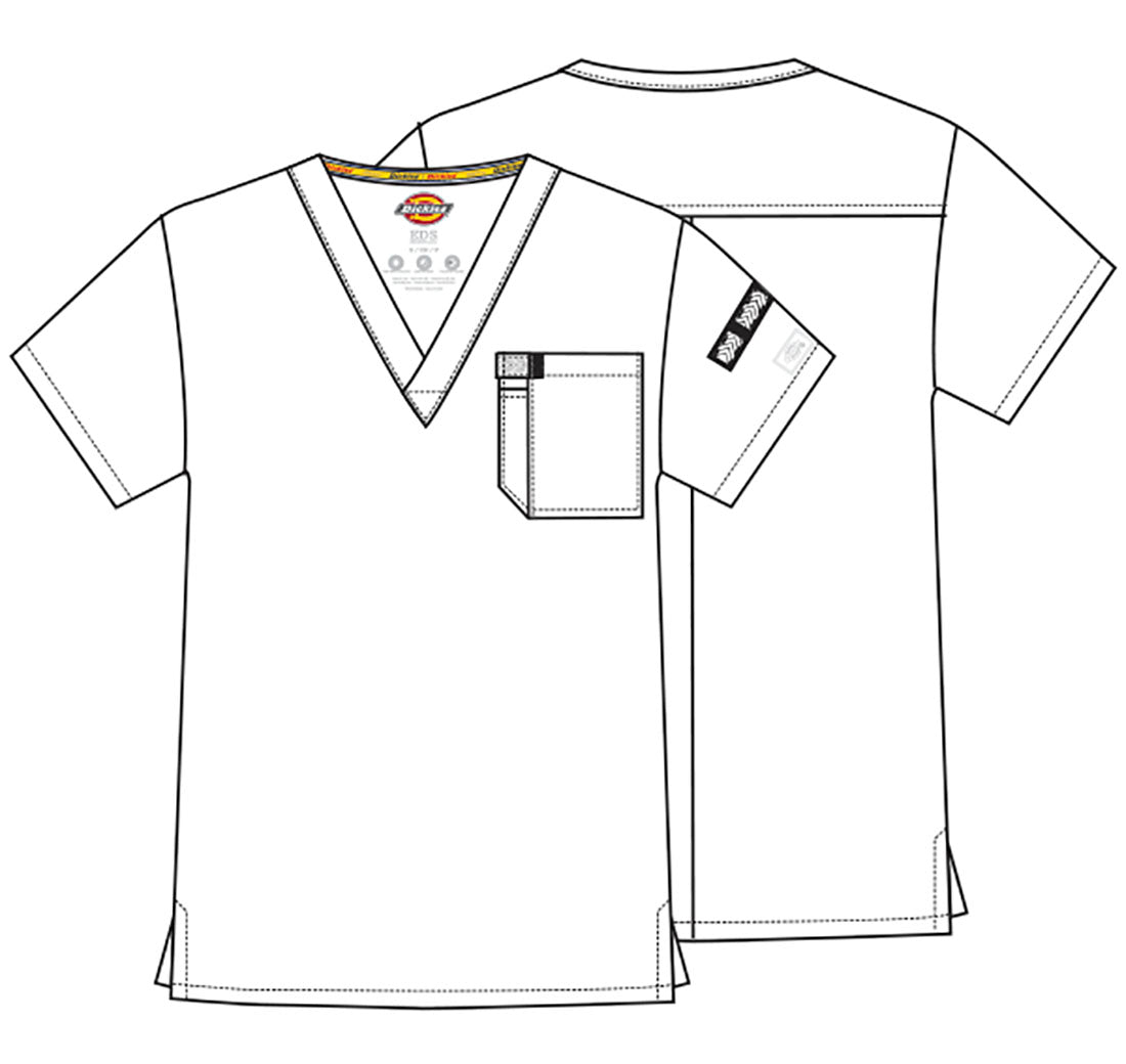 EDS Essentials DK635 Men's Tuckable V-Neck Scrub Top Ciel