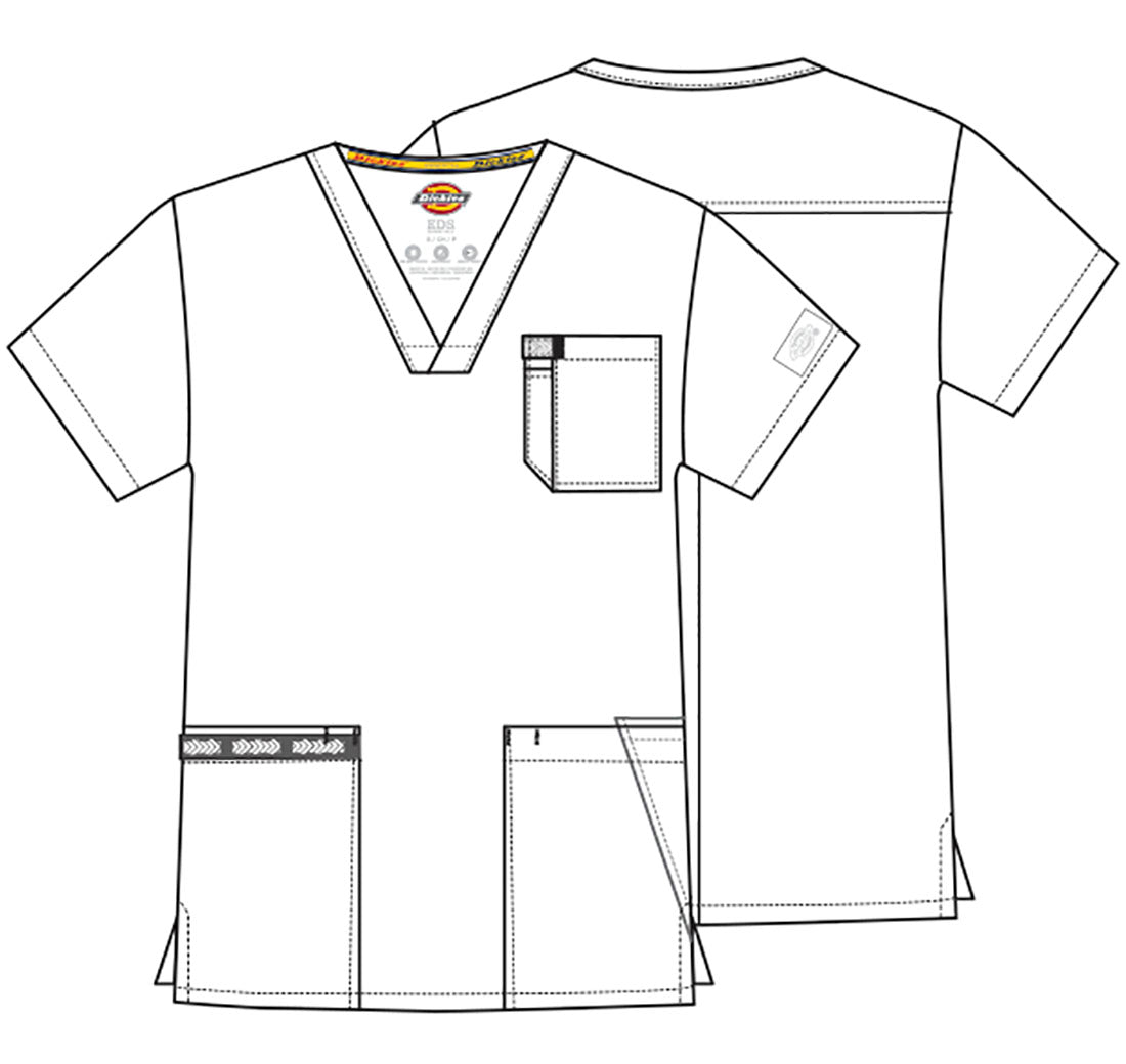 EDS Essentials DK645 Men's V-Neck Scrub Top White