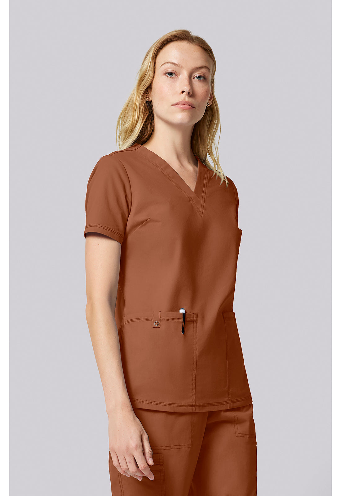 Forge DK856 Women's V-neck Scrub Top Ginger Glow