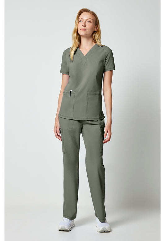 Forge DK856 Women's V-neck Scrub Top Moonstone