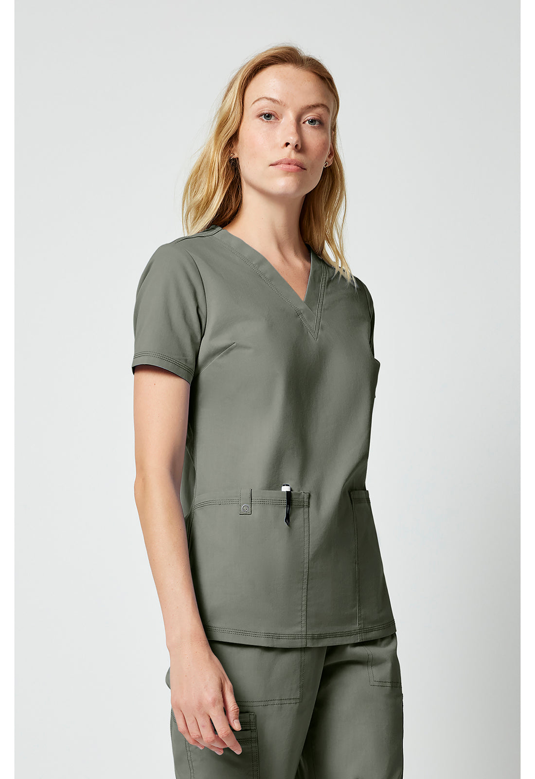 Forge DK856 Women's V-neck Scrub Top Moonstone