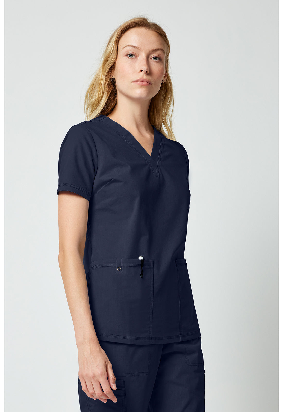 Forge DK856 Women's V-neck Scrub Top Navy