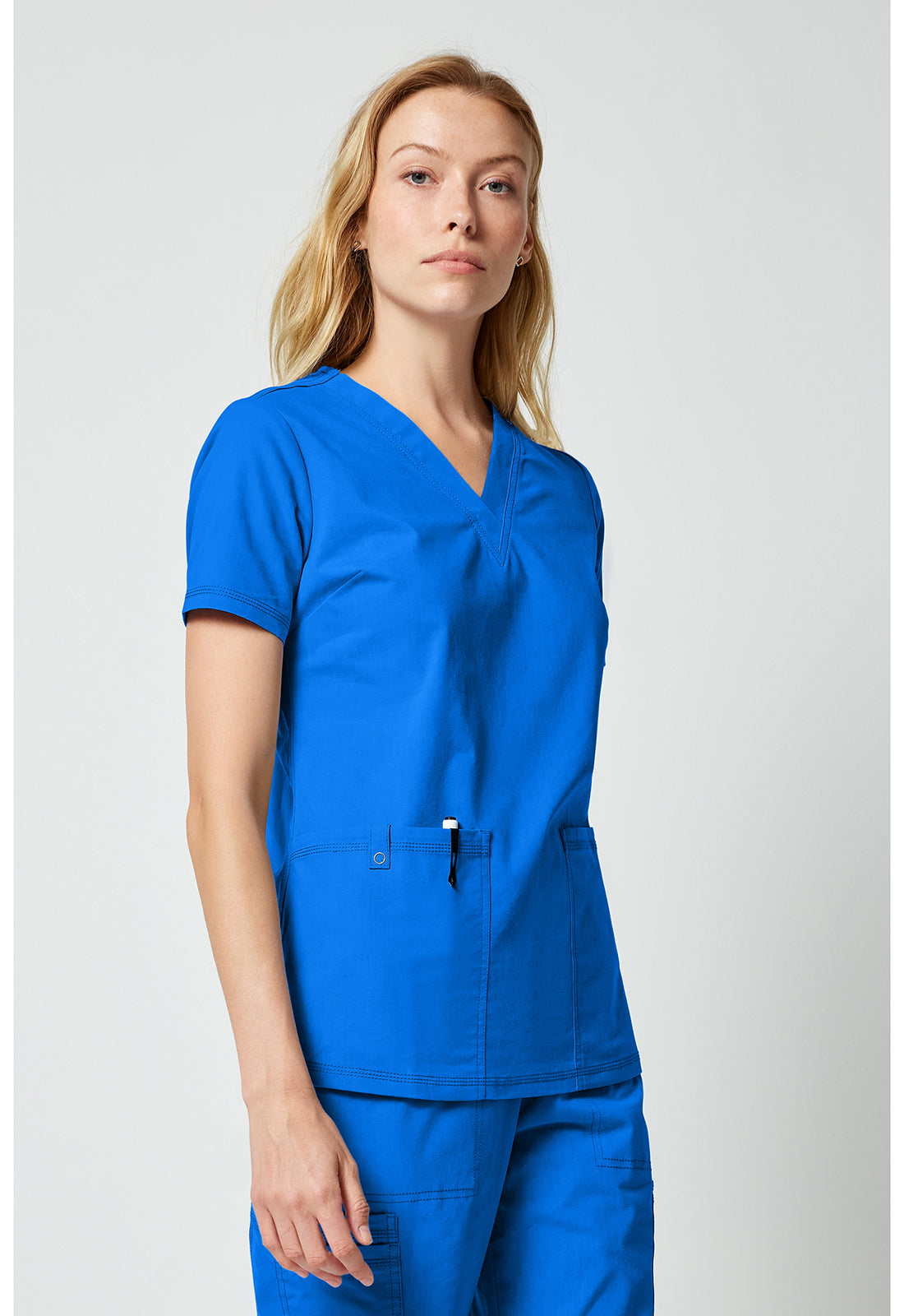 Forge DK856 Women's V-neck Scrub Top Royal