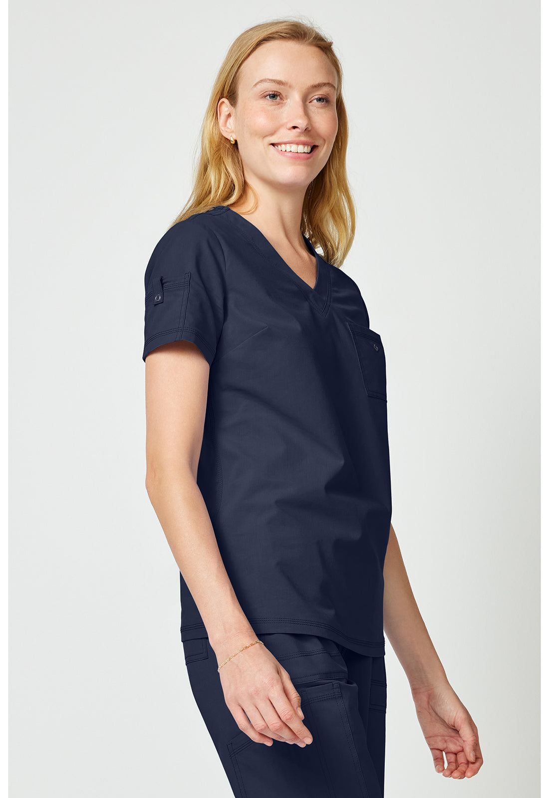 Forge DK857 Women's Tuck In Scrub Top Navy