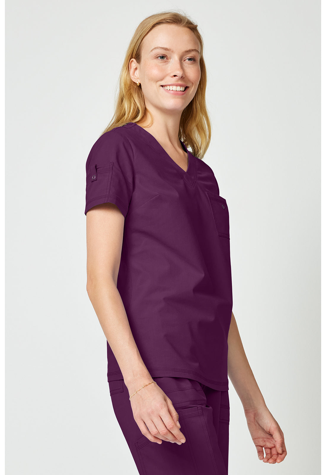 Forge DK857 Women's Tuck In Scrub Top Wine