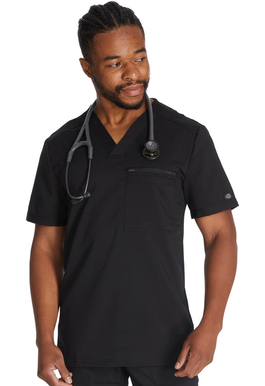 Balance DK865 Men's Tuckable V-Neck Scrub Top Black