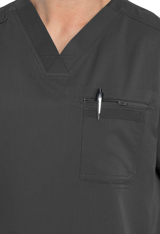 Balance DK865 Men's Tuckable V-Neck Scrub Top Pewter