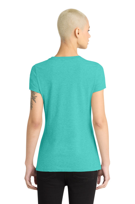 District Women's Perfect Blend CVC Tee DM108L Aqua Heather
