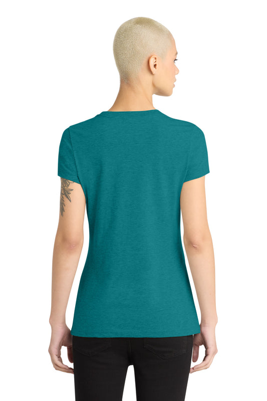 District Women's Perfect Blend CVC Tee DM108L Heathered Teal