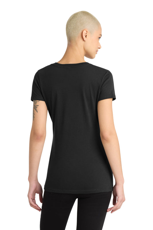 District Women's Perfect Blend CVC V-Neck Tee DM1190L Black