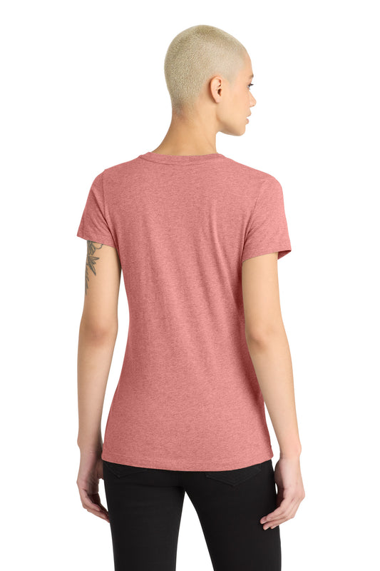 District Women's Perfect Blend CVC V-Neck Tee DM1190L Blush Frost