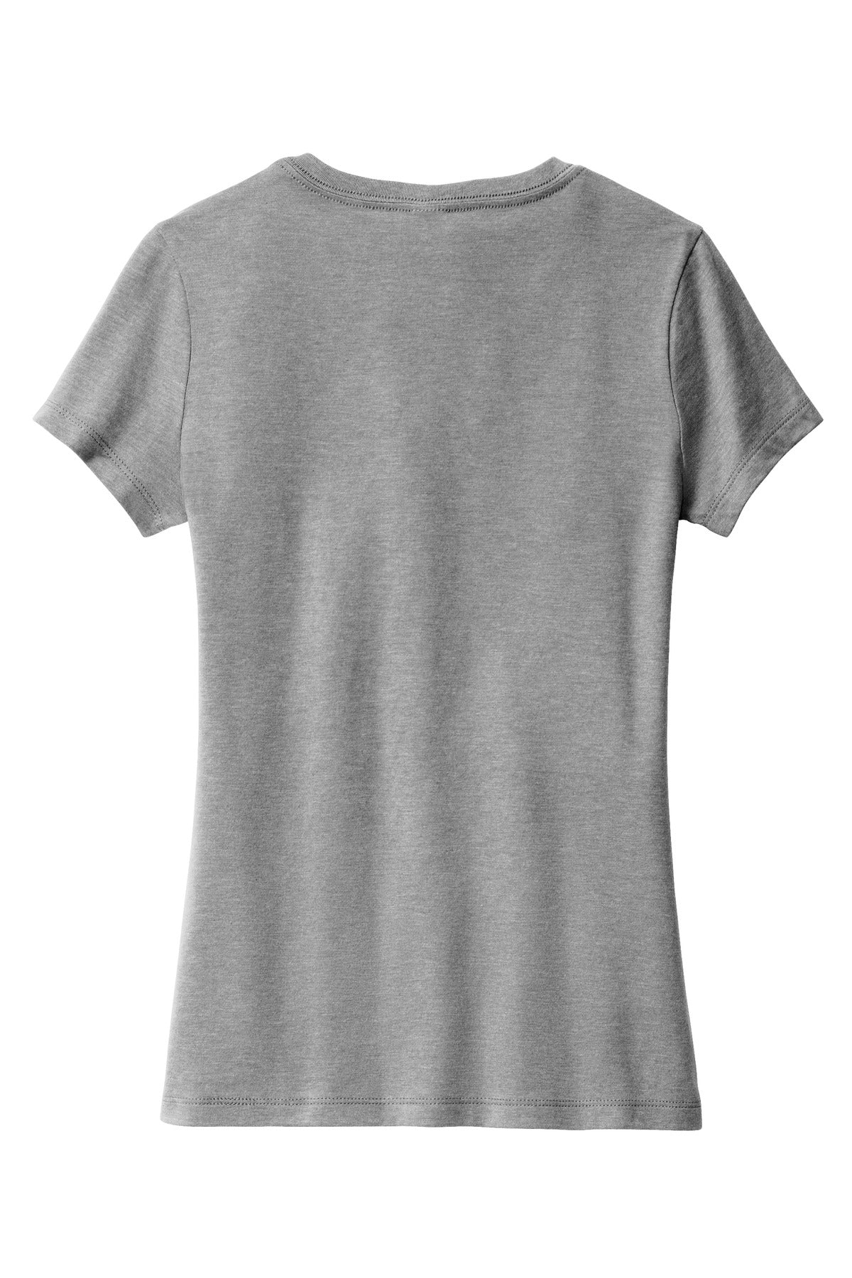 District Women's Perfect Blend CVC V-Neck Tee DM1190L Grey Frost