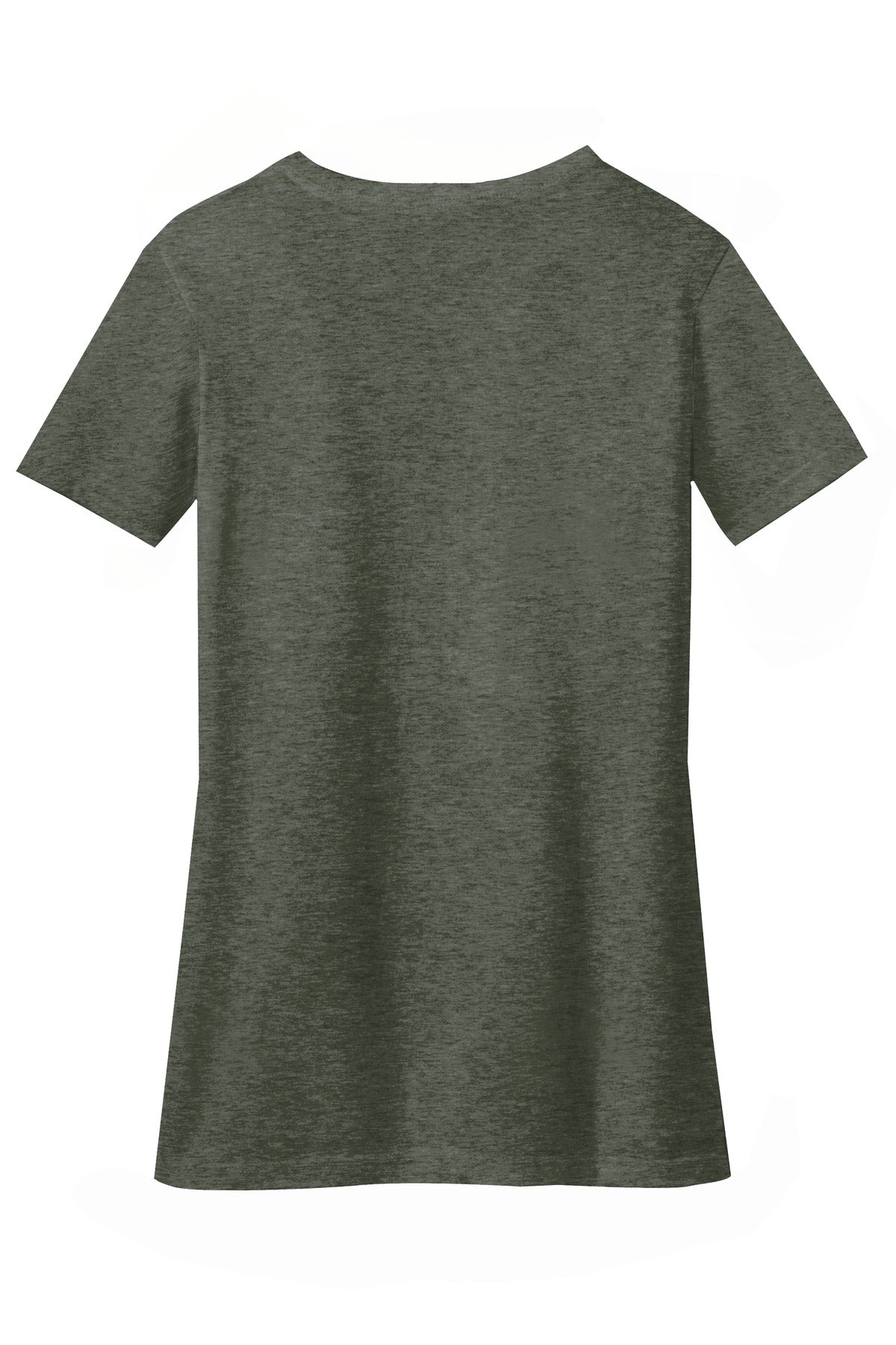 District Women's Perfect Blend CVC V-Neck Tee DM1190L Heathered Olive